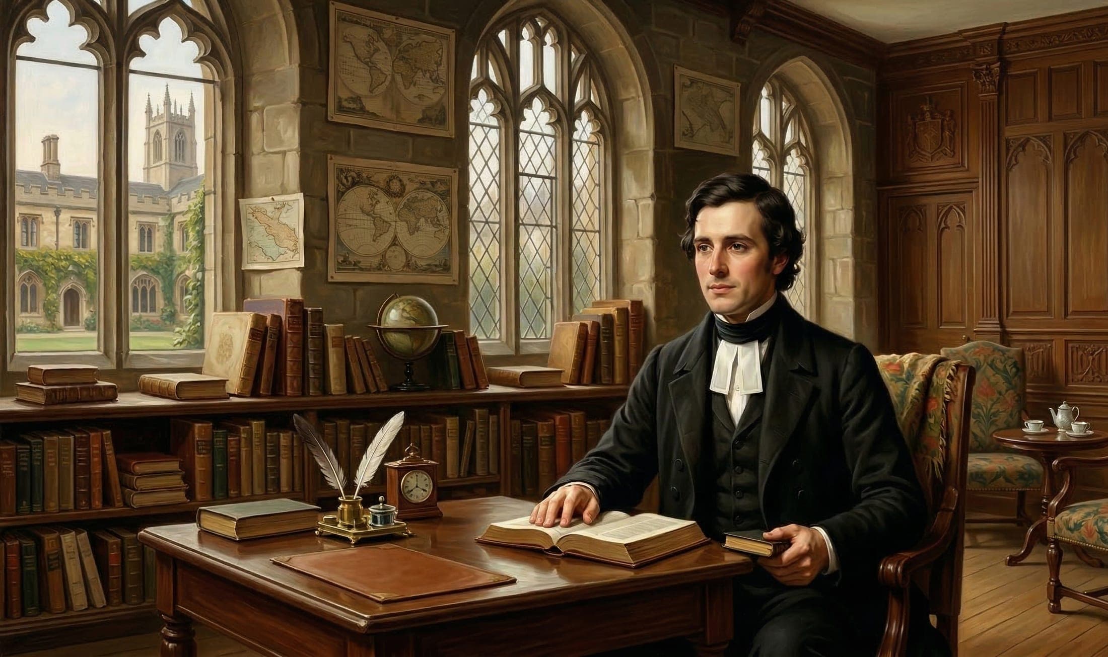 Pintura a óleo de Robert Murray M'Cheyne em seu escritório em Dundee
